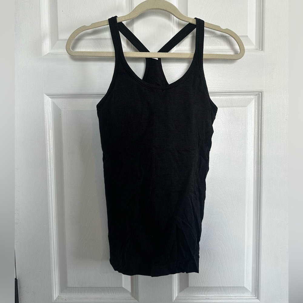 Lululemon ribbed black tank top, size 8